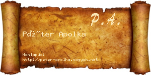 Péter Apolka névjegykártya